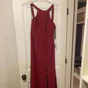 Deep red mother of bride dress bridesmaid dress